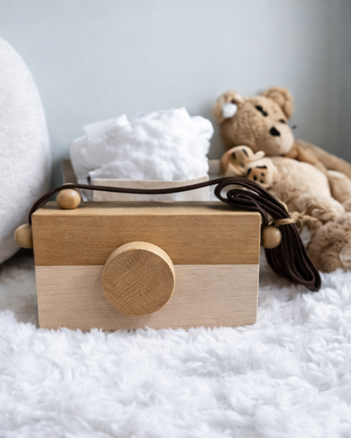 ENCİVA Ahşap Waldorf Fotoğraf Makinesi, Eğitici Bebek Kamera Oyuncağı ,Bebek Odası Dekoru Hediyelik