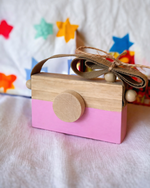 ENCİVA Ahşap Waldorf Fotoğraf Makinesi, Eğitici Bebek Kamera Oyuncağı ,Bebek Odası Dekoru Hediyelik