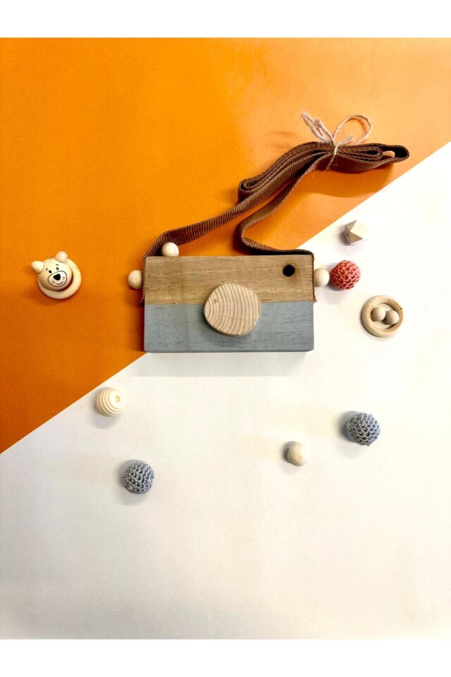 AHŞAP FOTOĞRAF MAKİNESİ BEBEK ODA DEKORASYONU Waldorf Fotoğraf Makinesi, Eğitici Bebek OyuncaK