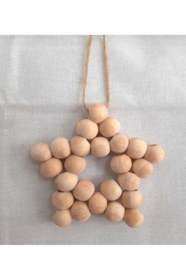 Ahşap Boncuk Yıldız Bebek Odası Ev Duvar Kapı Süsü