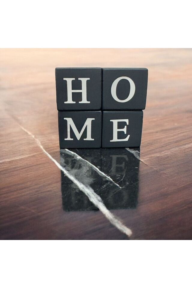 Home Yazılı Ahşap Dekor – Antrasit