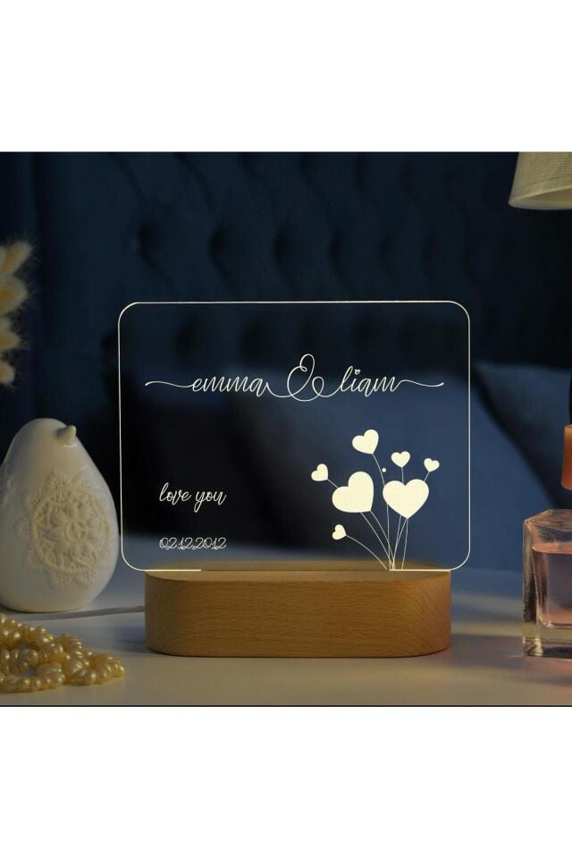 İsme Özel 3D Dekoratif LED Gece Lambası