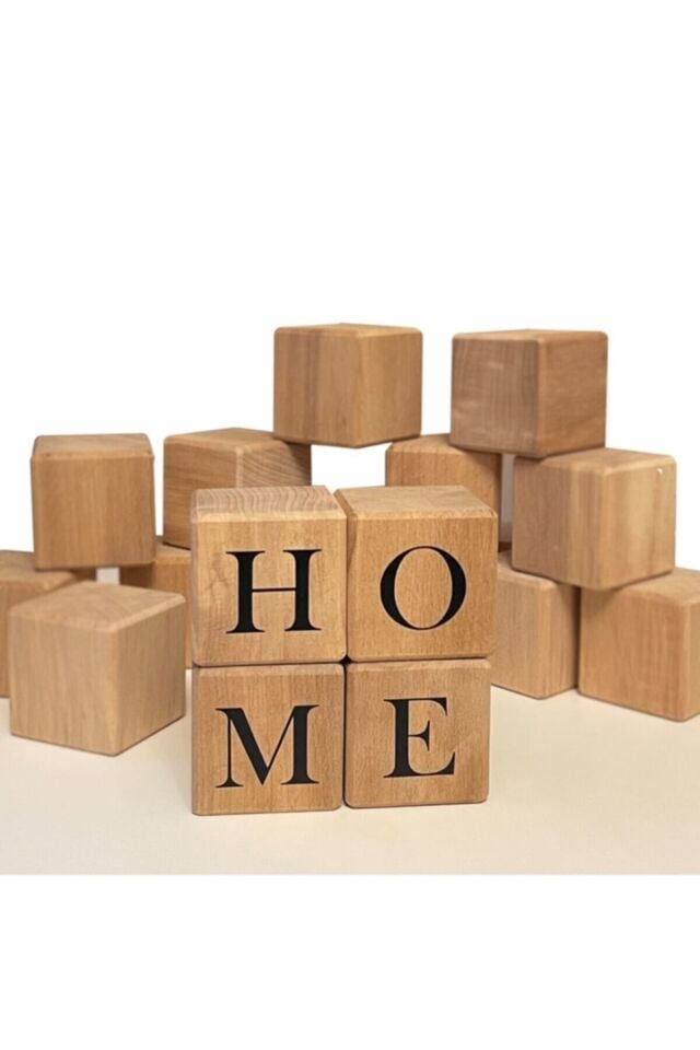 Home Yazılı Ahşap Küpler – 4’lü Set